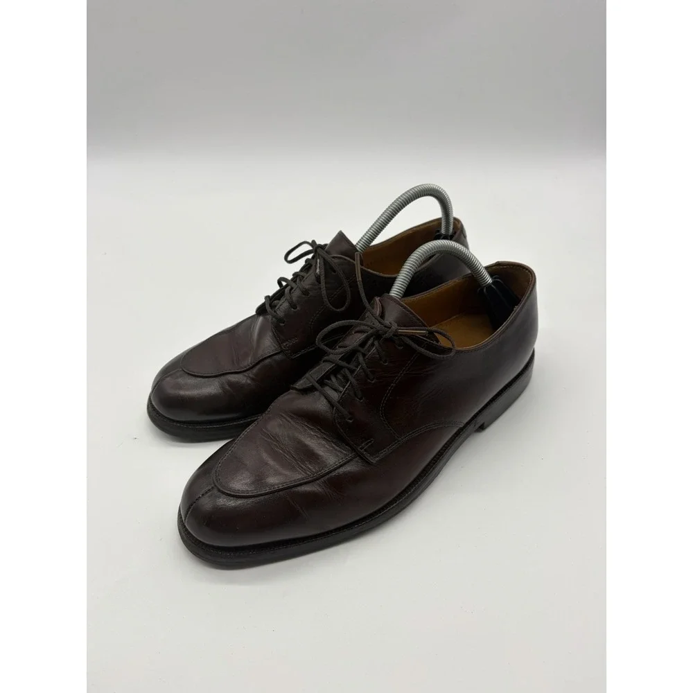 Cole Haan City Mens 9.5 D Brown Leather Split Toe Derby Dress‎ Shoes Made Italy